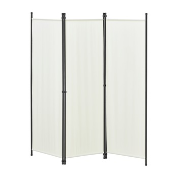 Paravan Huesca B, en.casa, 171 x 150 cm, otel/poliester, bej, pliabil, cu 3 paneluri cu 6 picioare sustinere Paravan Huesca B, en.casa, 171 x 150 cm, otel/poliester, bej, pliabil, cu 3 paneluri cu 6 picioare sustinere