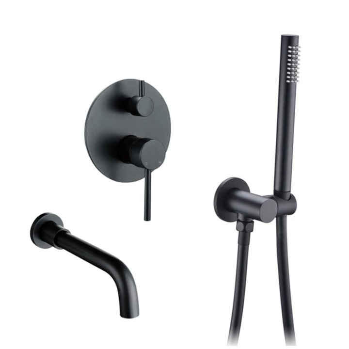 Kádcsaptelep, Blackswan, M68 típus, matt fekete modell, mérete 22 cm