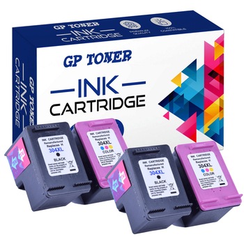 Set 4 cartuse de cerneala, GP Toner, Compatibil cu HP 304XL DeskJet 2620/ 2630/ 2632/ 2633, Multicolor Set 4 cartuse de cerneala, GP Toner, Compatibil cu HP 304XL DeskJet 2620/ 2630/ 2632/ 2633, Multicolor