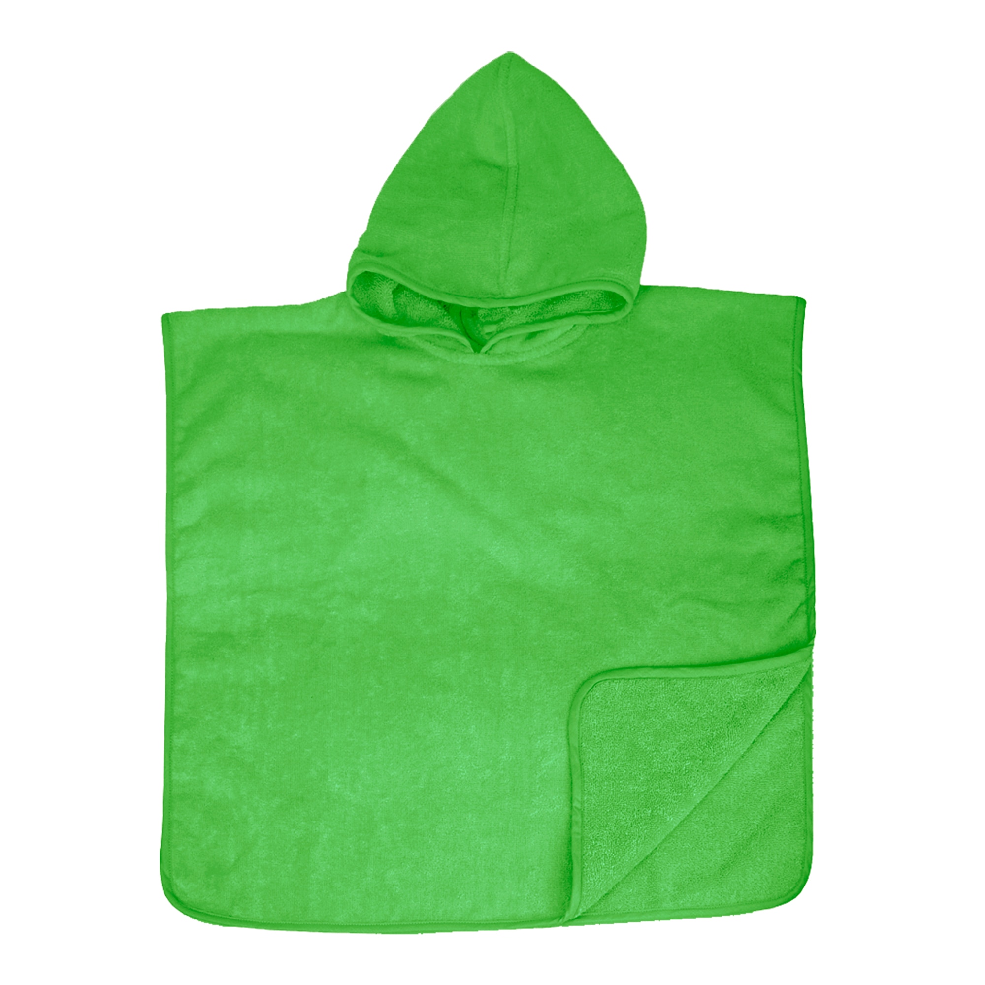 Poncho cu gluga, The One, 100% bumbac, Verde lime