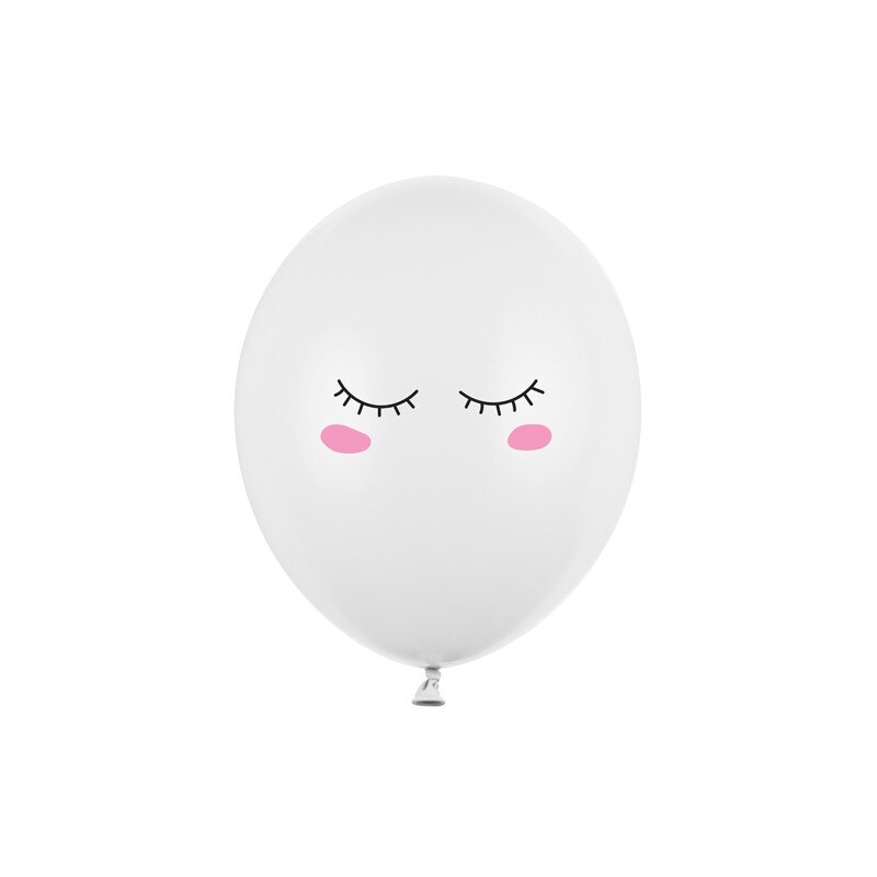 Set 6 Baloane Latex Smiley, Multicolor, 30 cm