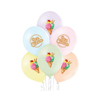 Set 6 Baloane Latex Inghetata, Multicolor, 30 cm Set 6 Baloane Latex Inghetata, Multicolor, 30 cm