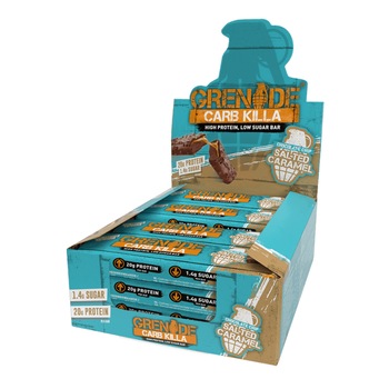 Cutie 12 Batoane Proteice Grenade Carb Killa, Salted Caramel, 60g Cutie 12 Batoane Proteice Grenade Carb Killa, Salted Caramel, 60g