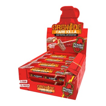 Cutie 12 Batoane Proteice Grenade Carb Killa, Peanut Nutter, 60g Cutie 12 Batoane Proteice Grenade Carb Killa, Peanut Nutter, 60g