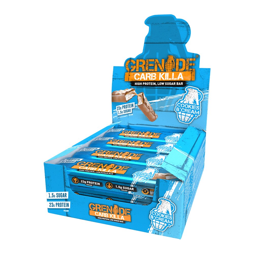 Cutie 12 Batoane Proteice Grenade Carb Killa, Cookies and Cream, 60g