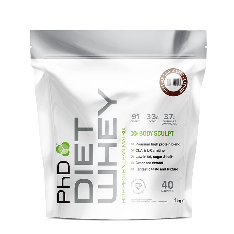 Pudra proteica PhD Diet Whey, Ciocolata Belgiana, 1kg