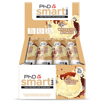 Cutie 12 Batoane Proteice PhD Smart Bar, White Chocolate Blondie, 64g Cutie 12 Batoane Proteice PhD Smart Bar, White Chocolate Blondie, 64g