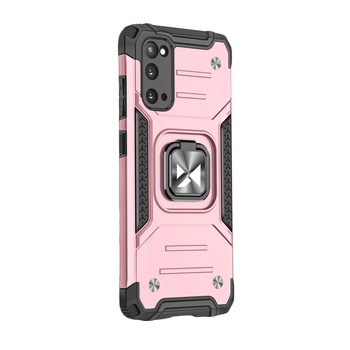 Husa Compatibila Samsung Galaxy S20 Ultra, Ring Armor Case Kickstand, Wozinsky, Roz Husa Compatibila Samsung Galaxy S20 Ultra, Ring Armor Case Kickstand, Wozinsky, Roz