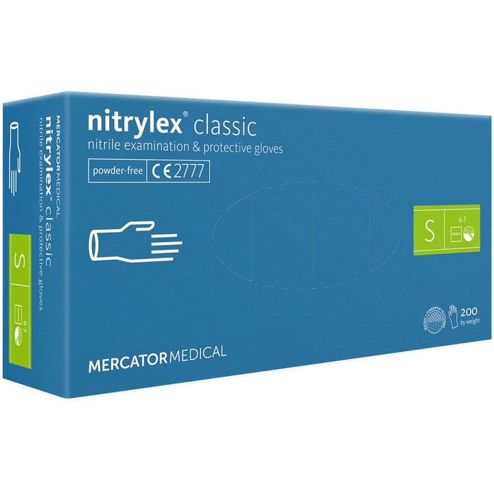 Set 200 bucati Manusi Nitrylex classic, Nitril, nepudrate, violet, marimea S