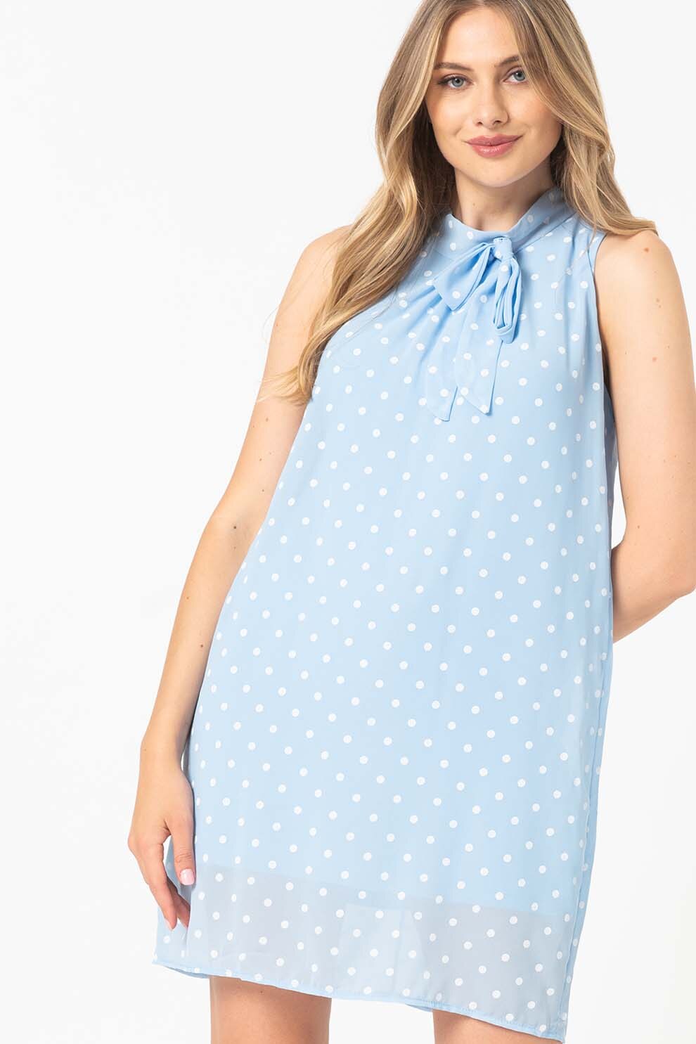 Haily's, Rochie mini cu imprimeu cu buline Jasmin, Albastru deschis, 2XL