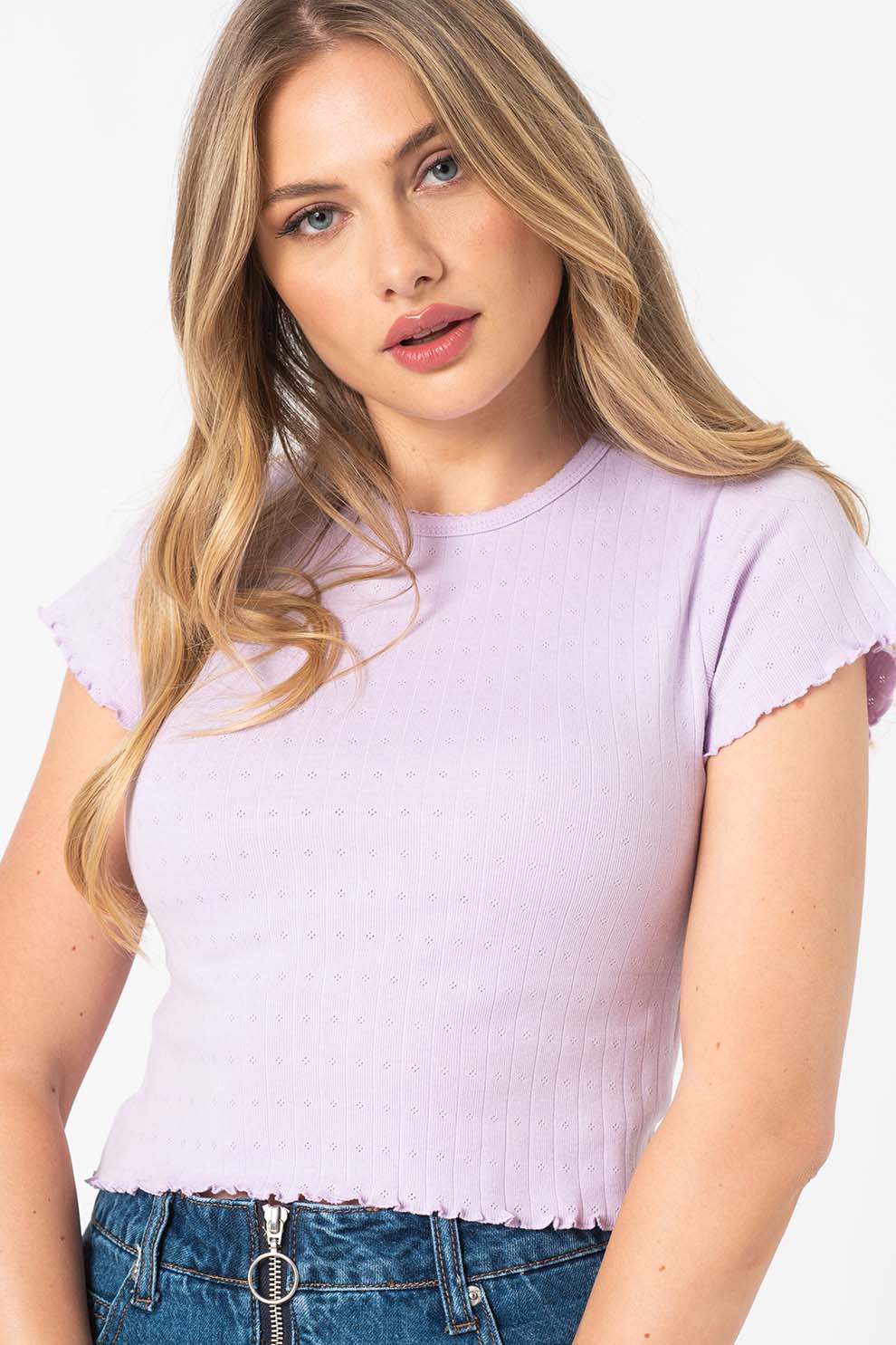 Haily's, Tricou crop Paulina, Lila
