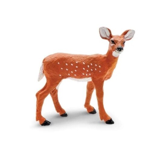 Figurina - Pui de caprioara cu coada alba, Maro, 6.5 cm