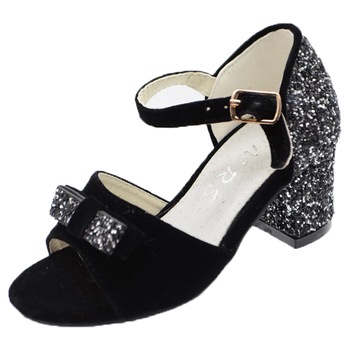 Sandale cu toc pentru fete MRS R1510-27, Negru 51266 Sandale cu toc pentru fete MRS R1510-27, Negru 51266