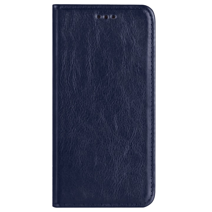 Husa cu inchidere magnetica, pentru Samsung Galaxy J3 (2017) J330, TPU/Piele ecologica, Albastru