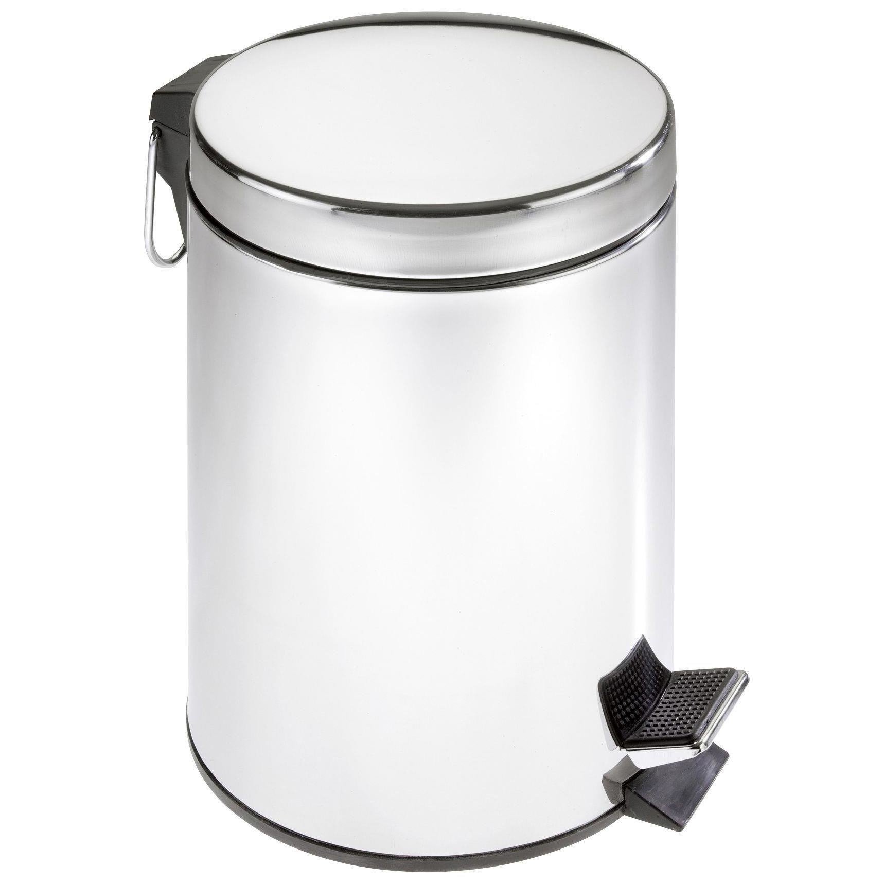 Cos de baie argintiu cu pedala, 5 l, WENKO