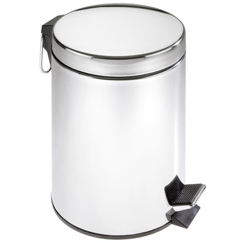 Cos de baie argintiu cu pedala, 5 l, WENKO Cos de baie argintiu cu pedala, 5 l, WENKO