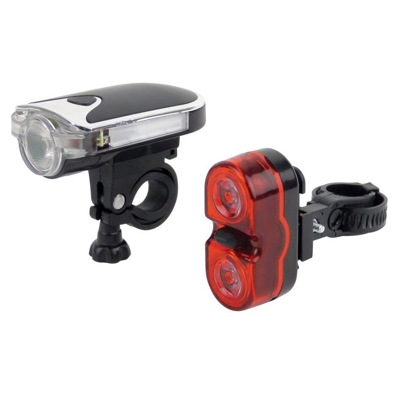 Set 2 faruri bicicleta LED, far fata si spate, cu baterii tip AAA/ LR03
