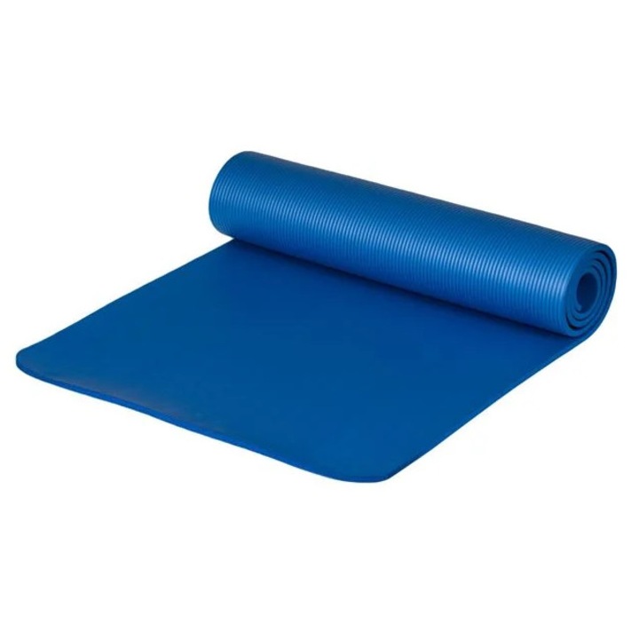Covoras de gimnastica pentru Pilates si yoga, Albastru, 180x60x1 cm