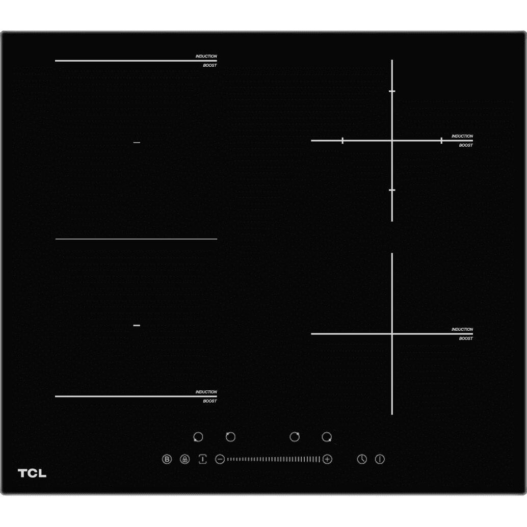 Plita Incorporabila TCL TI59B4S, Inductie, 4 zone de gatit, 59cm, Negru