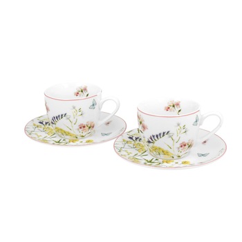 Set 2 cesti cu farfurie, espresso, Alice, 90 ml Set 2 cesti cu farfurie, espresso, Alice, 90 ml