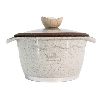 Oala din granit cu capac 20 cm , Rockland DT20-CR Oala din granit cu capac 20 cm , Rockland DT20-CR