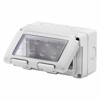 Doza aparataj, aparenta, 4 module, cu capac, ip55, GW27044, Gewiss Doza aparataj, aparenta, 4 module, cu capac, ip55, GW27044, Gewiss