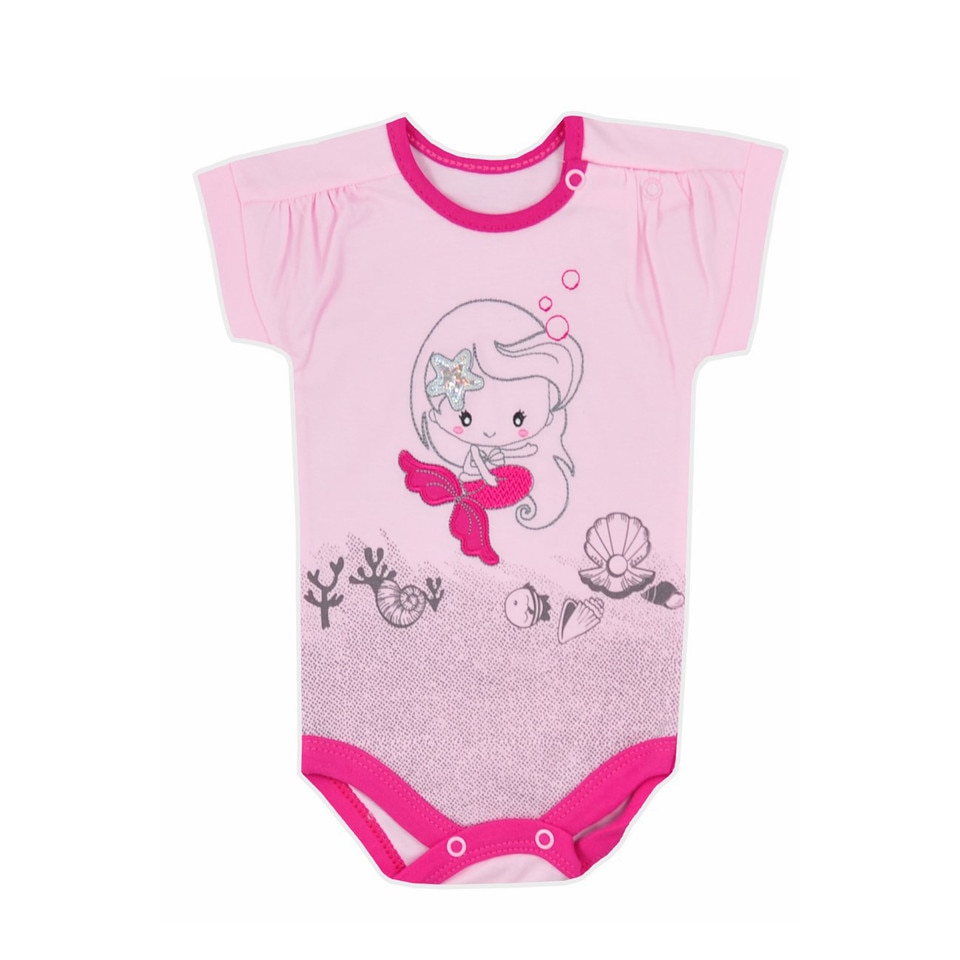 Body cu maneca scurta pentru fete Koala 06-2662, Roz