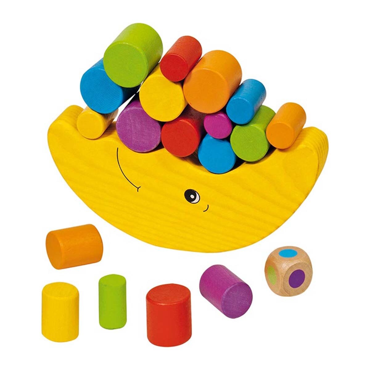 Joc de echilibru semiluna cu cilindri - Goki