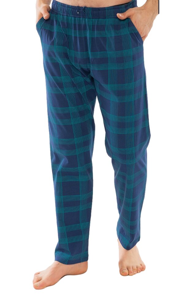 Pantaloni de pijama Gazzaz by Vienetta, model Blue&Green