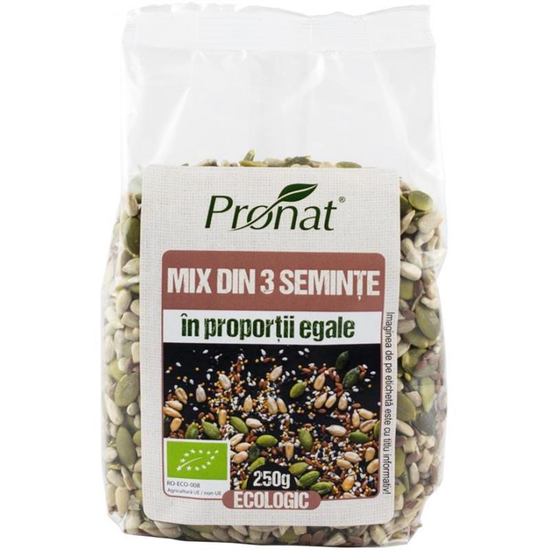 Mix din 3 Seminte In Proportii Egale Bio 250 grame Pronat