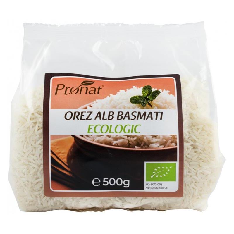 Orez Alb Basmati Bio 500 grame Pronat