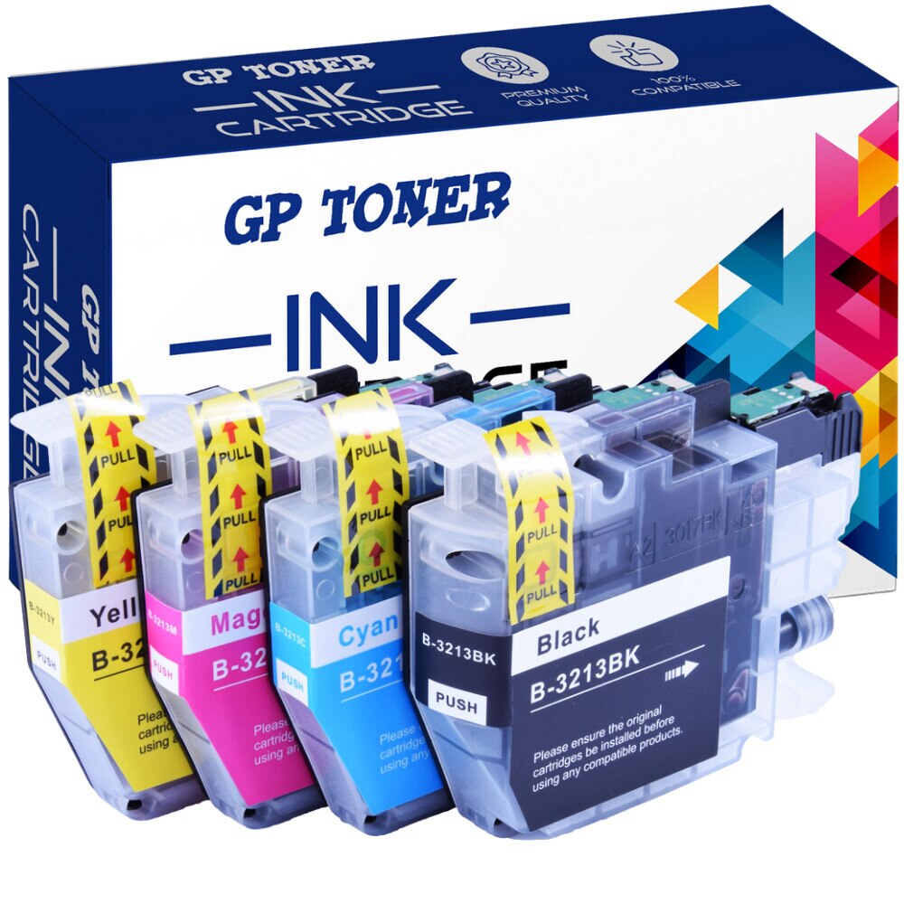 Set de 4 cartuse de cerneala, GP Toner, Compatibil cu Brother DCP-J572dw/ DCP-J772dw/ LC-3212, Multicolor