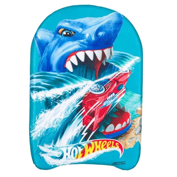 Дъска за плуване Big Shark за момче с дизайн на акула, 46x26x5 см, син/черен