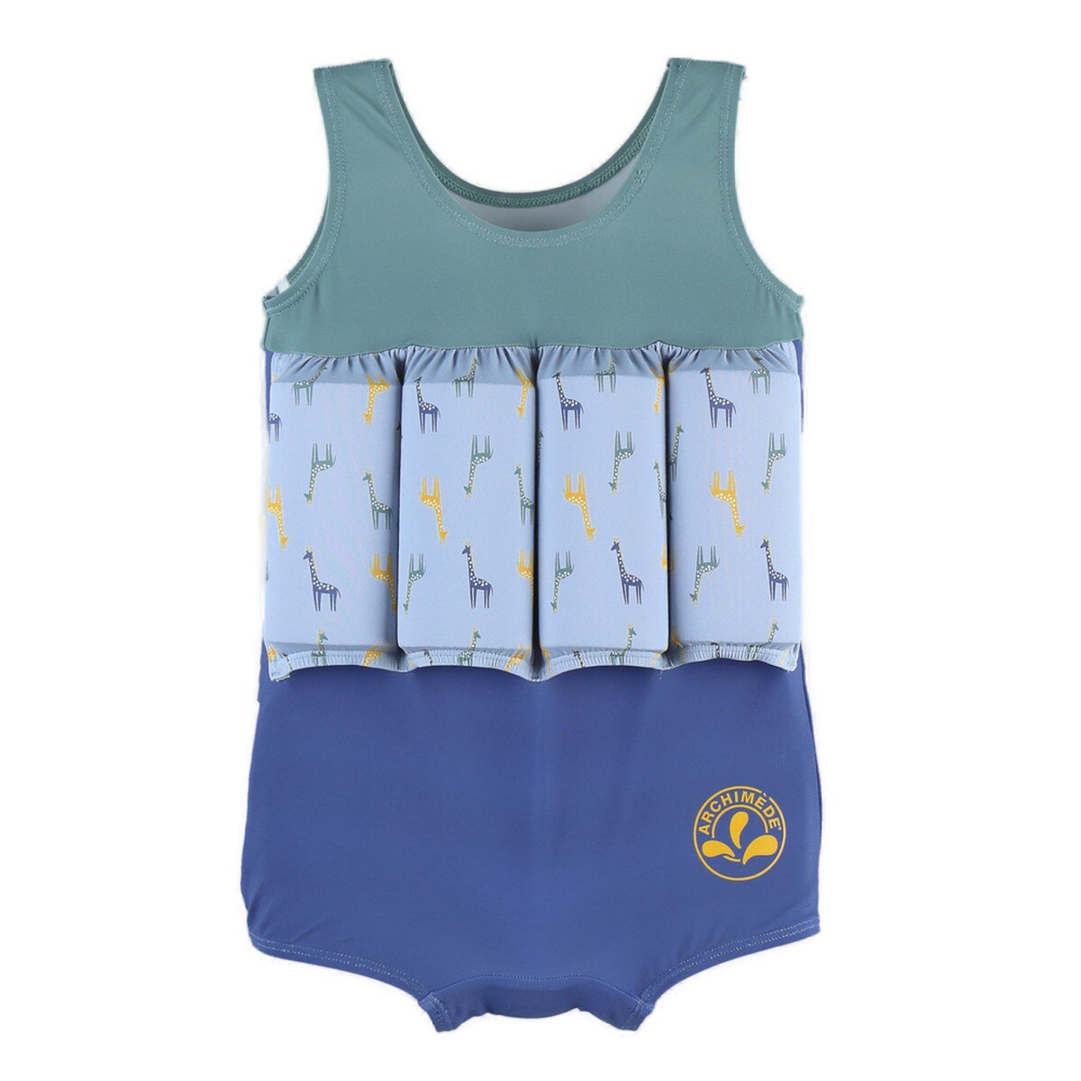 Costum de inot flotabil , Archimede, Girafe, Albastru, 4 ani