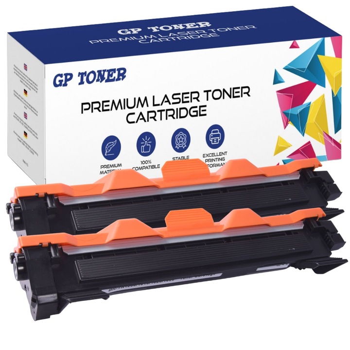 2 db festékkazetta, GP toner, kompatibilis Brother HL-1110e, 1112e, DCP 1510e, MFC 1810, fekete