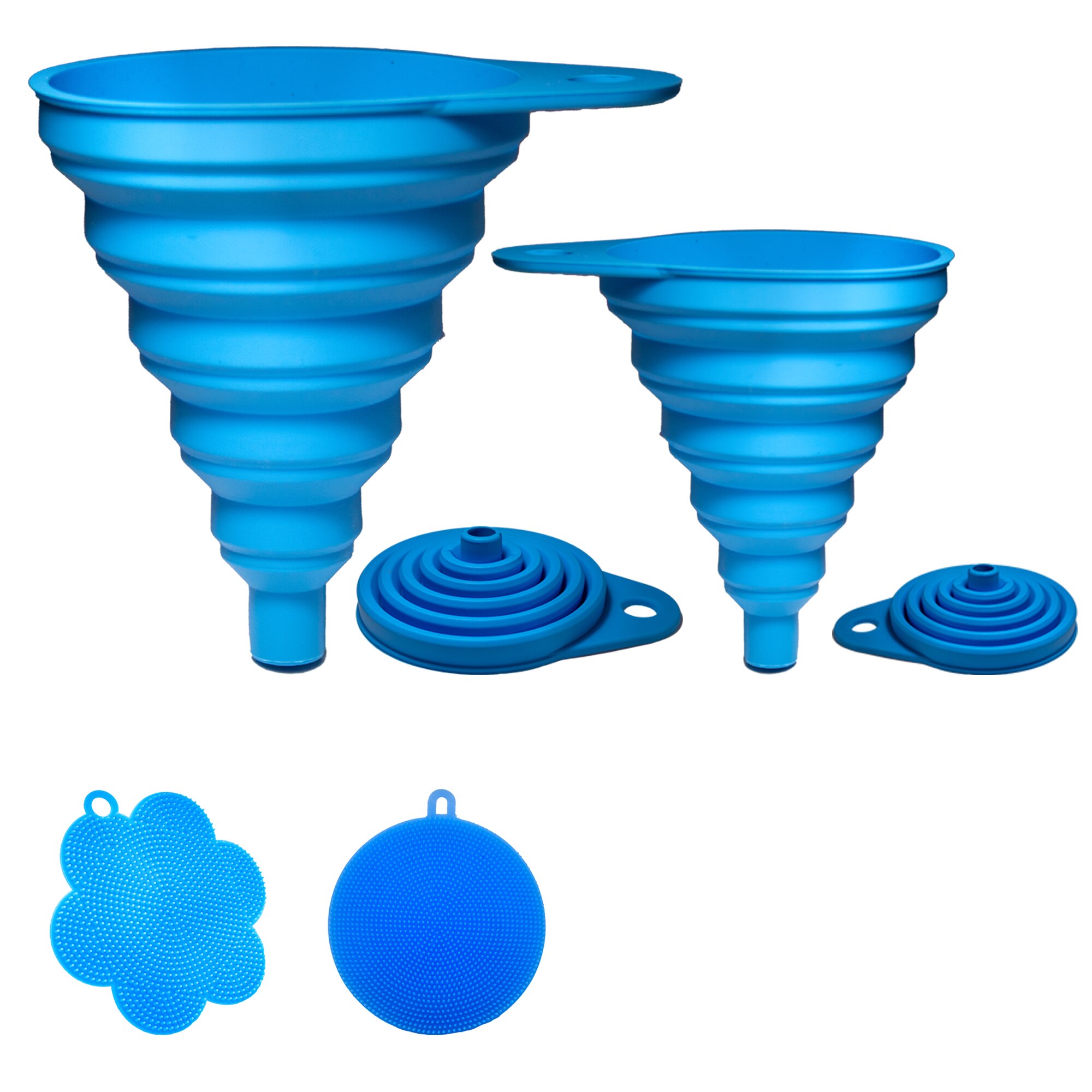 Set 2 Palnii de silicon, 2 bureti de silicon , albastri