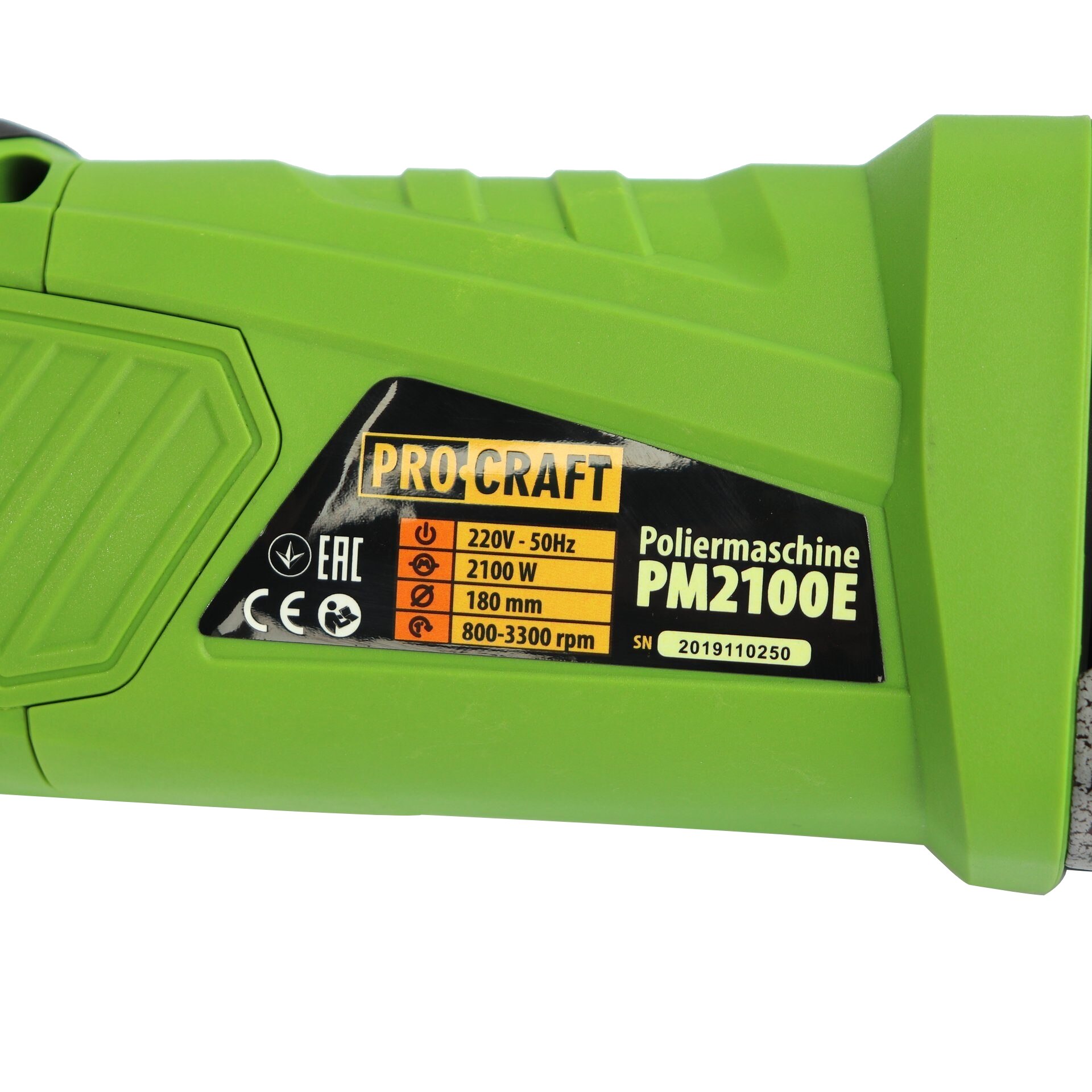 Полираща машина Procraft PM2100E, 2100 W, 800-3300 об/мин, 180 мм - eMAG.bg