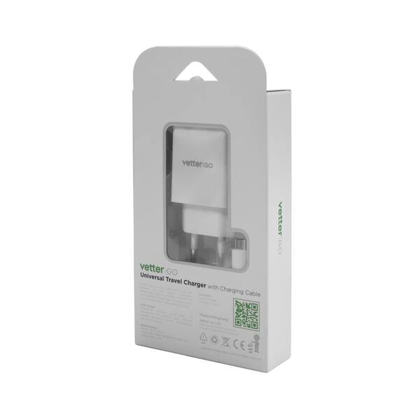 Incarcator cu cablu Micro USB, Vetter Go, 3.1A, Alb