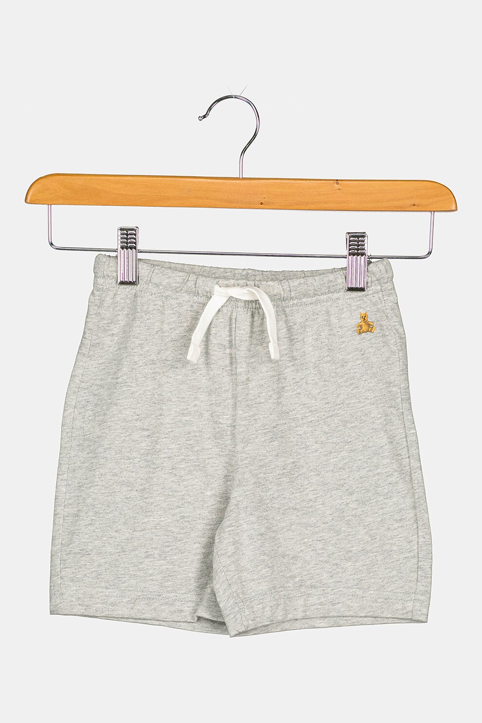 GAP, Pantaloni scurti de bumbac cu talie elastica, Gri melange