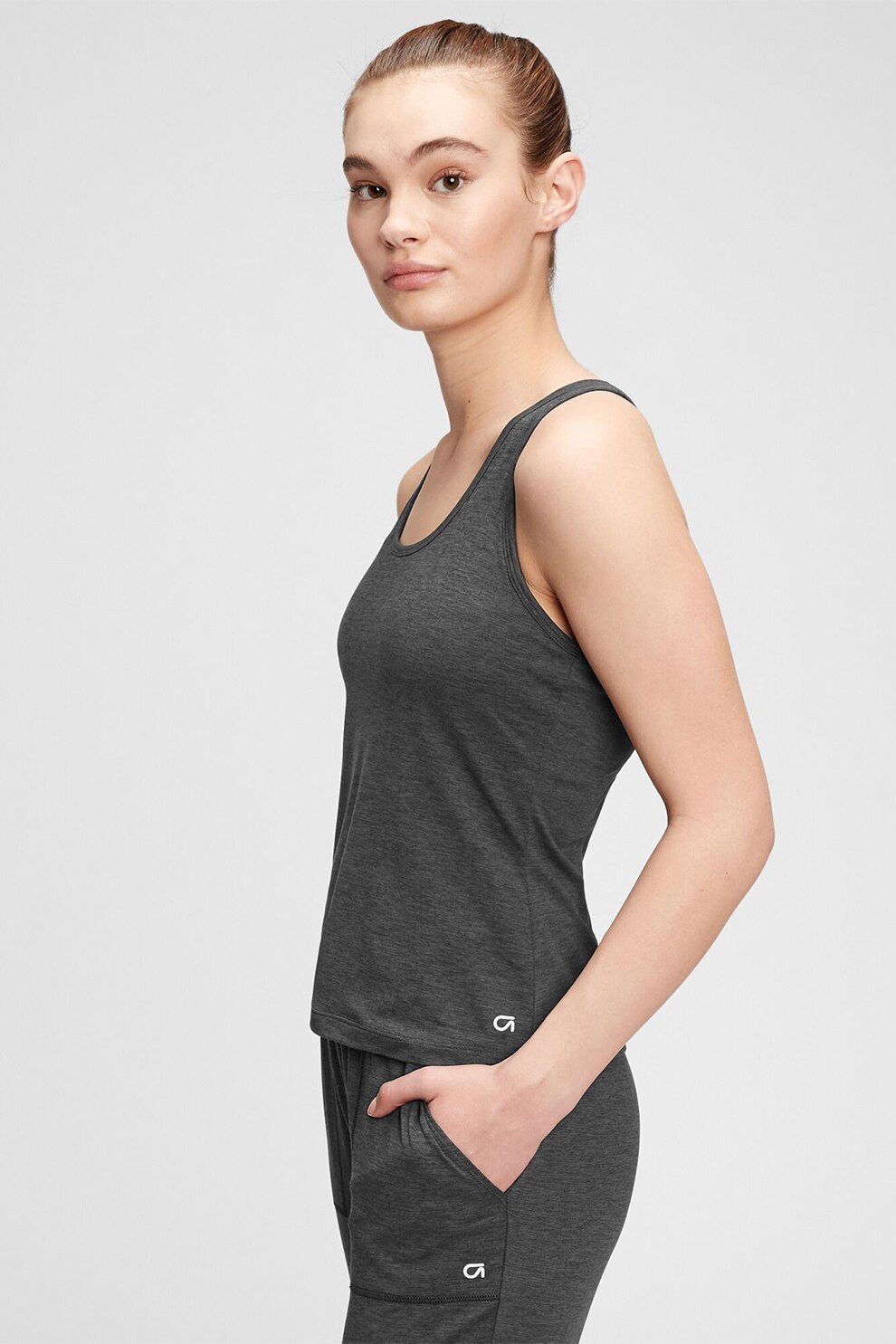 GAP, Top cu bustiera integrata, Gri inchis