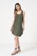 GAP, Rochie relaxed fit de bumbac organic, Verde feriga, XS
