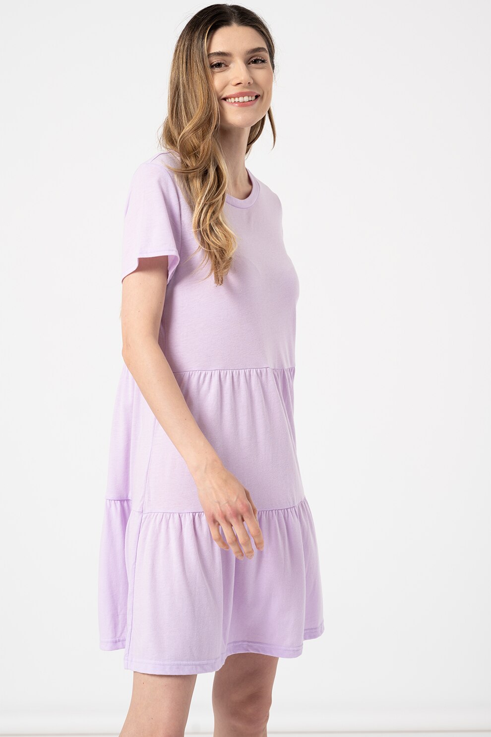 GAP, Rochie stratificata cu decolteu rotund, Lila