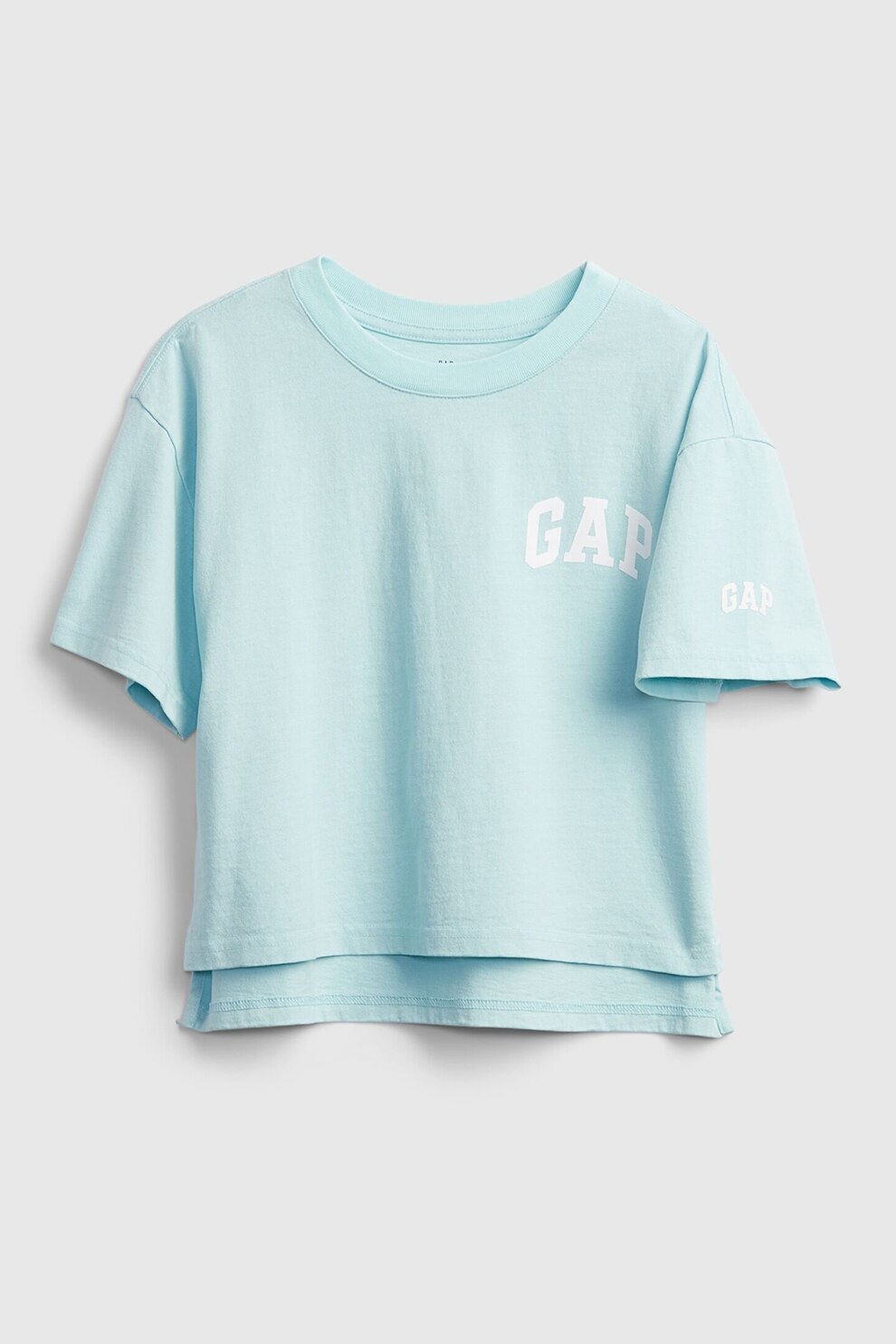 GAP, Tricou cu decolteu la baza gatului si terminatie asimetrica, Albastru aqua