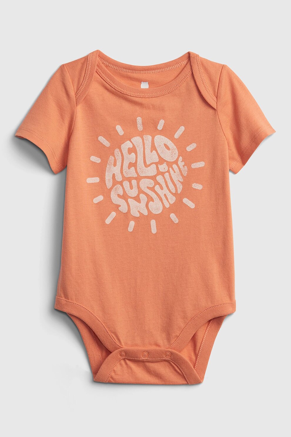 GAP, Body de bumbac organic cu text, Oranj stins