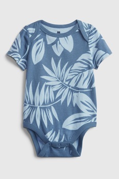 GAP, Body din bumbac organic cu imprimeu, Albastru GAP, Body din bumbac organic cu imprimeu, Albastru