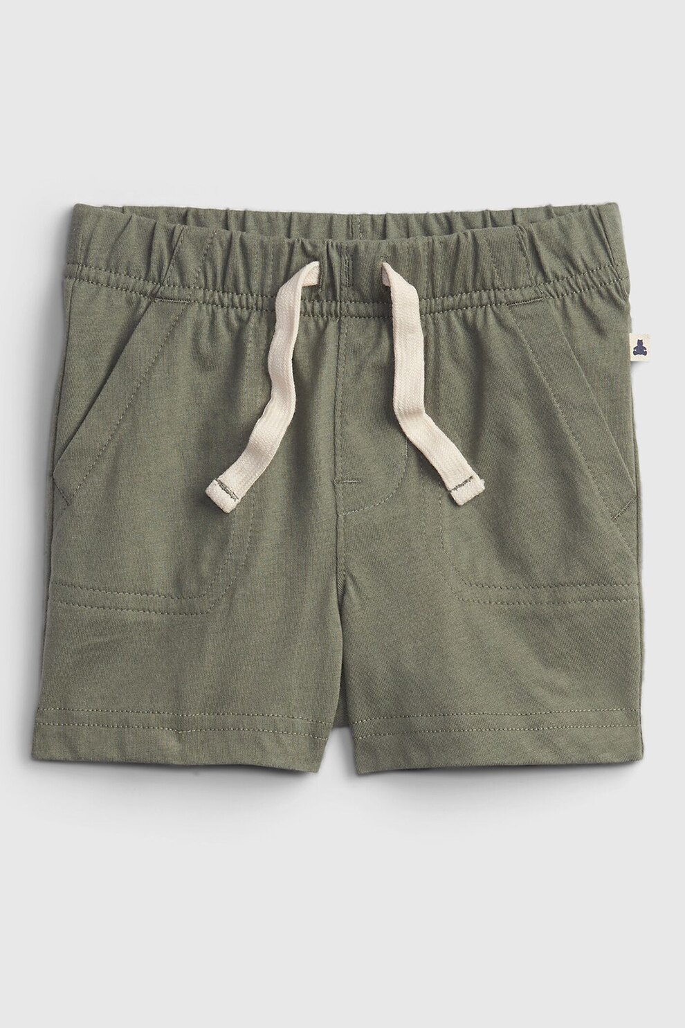 GAP, Pantaloni scurti cu snur in talie, Verde feriga