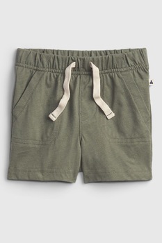 GAP, Pantaloni scurti cu snur in talie, Verde feriga GAP, Pantaloni scurti cu snur in talie, Verde feriga