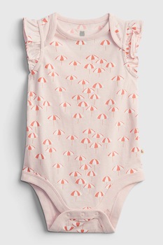 GAP, Body de bumbac organic cu imprimeu, Roz GAP, Body de bumbac organic cu imprimeu, Roz