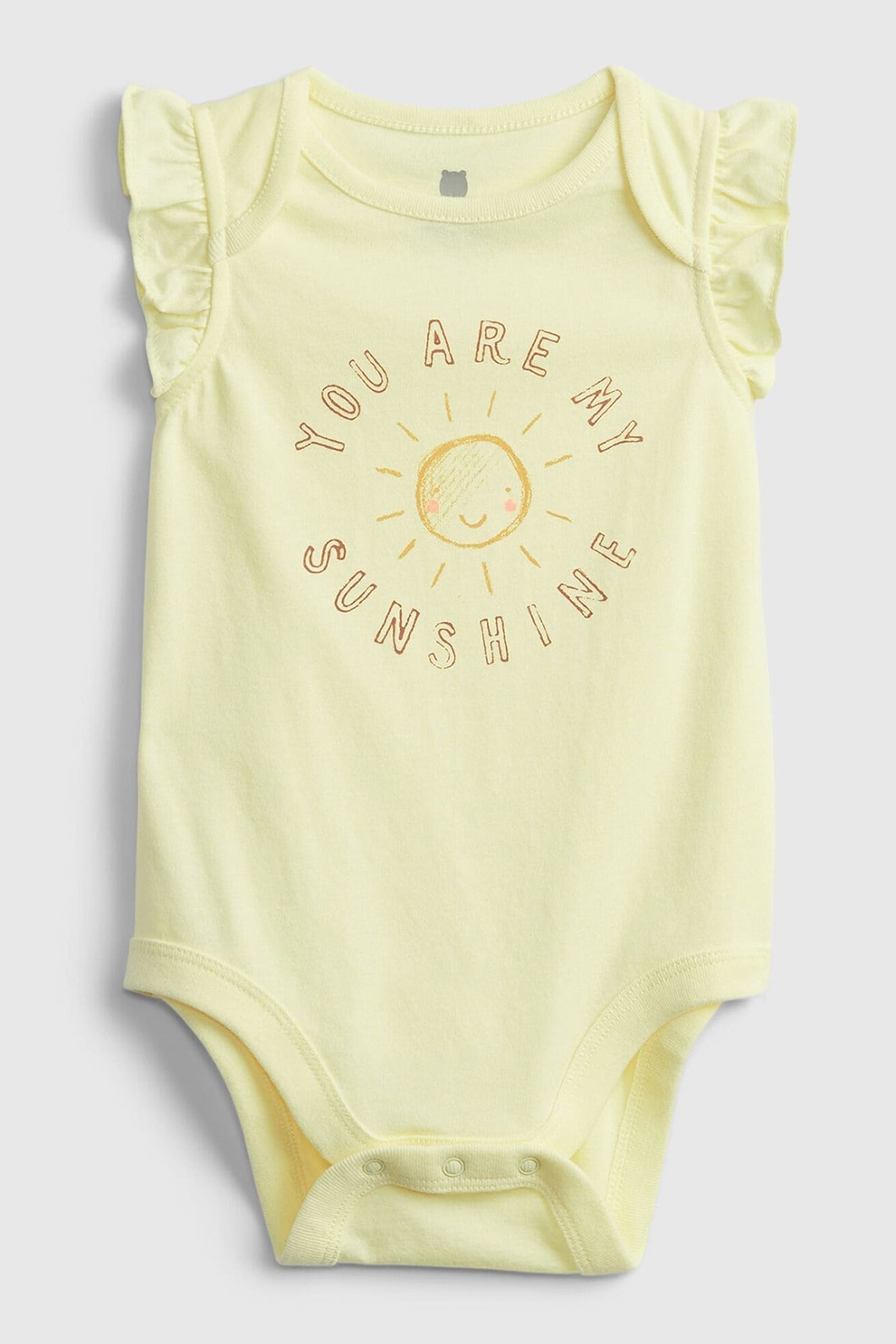 GAP, Body de bumbac organic cu imprimeu, Galben