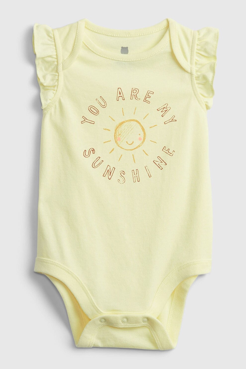 GAP, Body de bumbac organic cu imprimeu, Galben